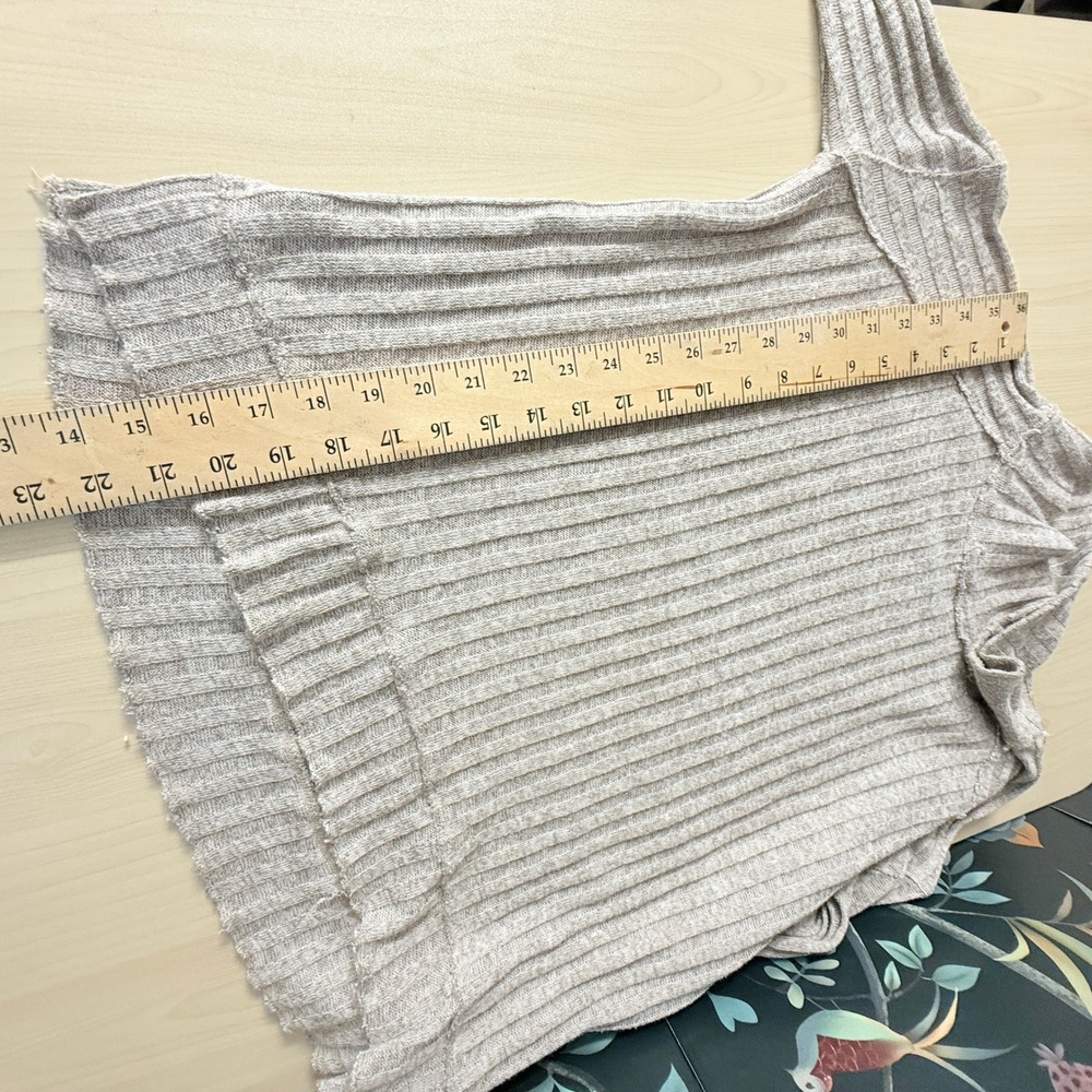 Free People Ribbed Knit Long Sleeve Top Beige Size S‎ festival minimalist indie - Picture 5 of 7